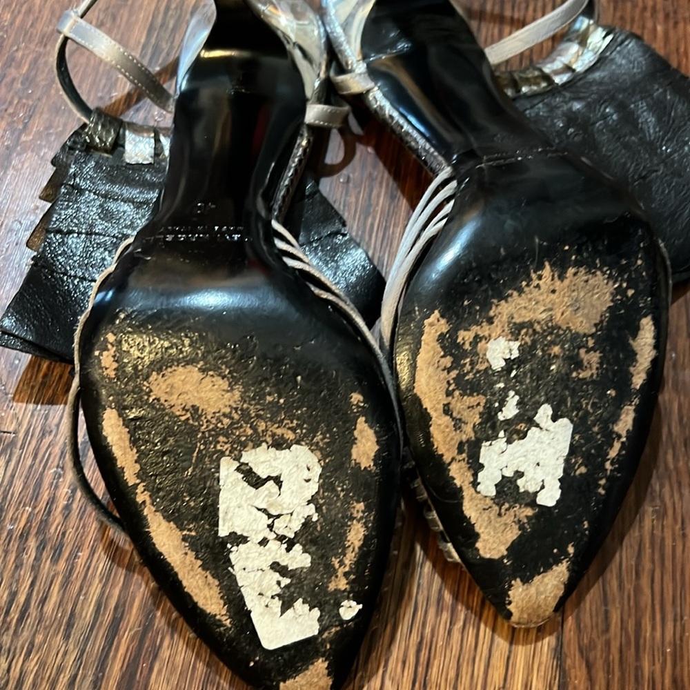 Devi Kroell Silver Python And Leather Heels In Ok… - image 3